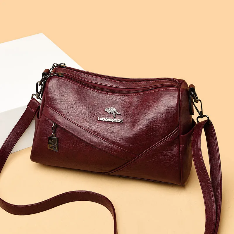 Women's Trendy Soft Leather Korean Style Large Crossbody Bags