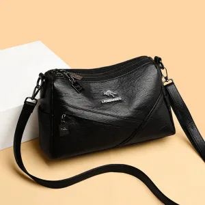 Women's Trendy Soft Leather Korean Style Large Crossbody Bags