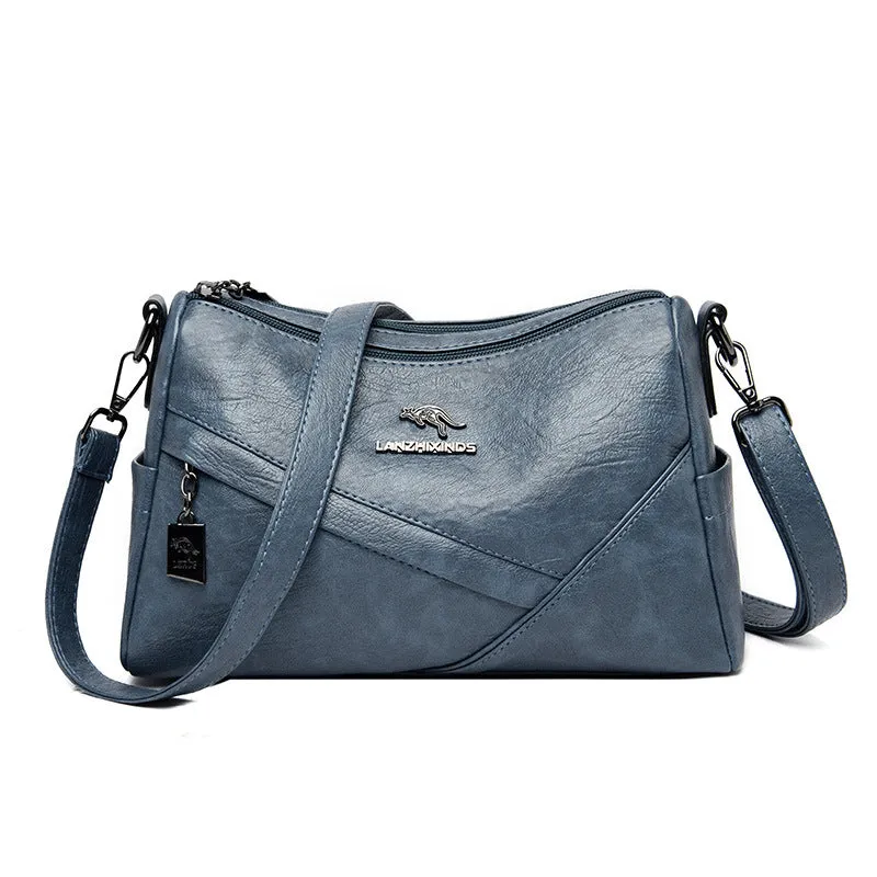 Women's Trendy Soft Leather Korean Style Large Crossbody Bags