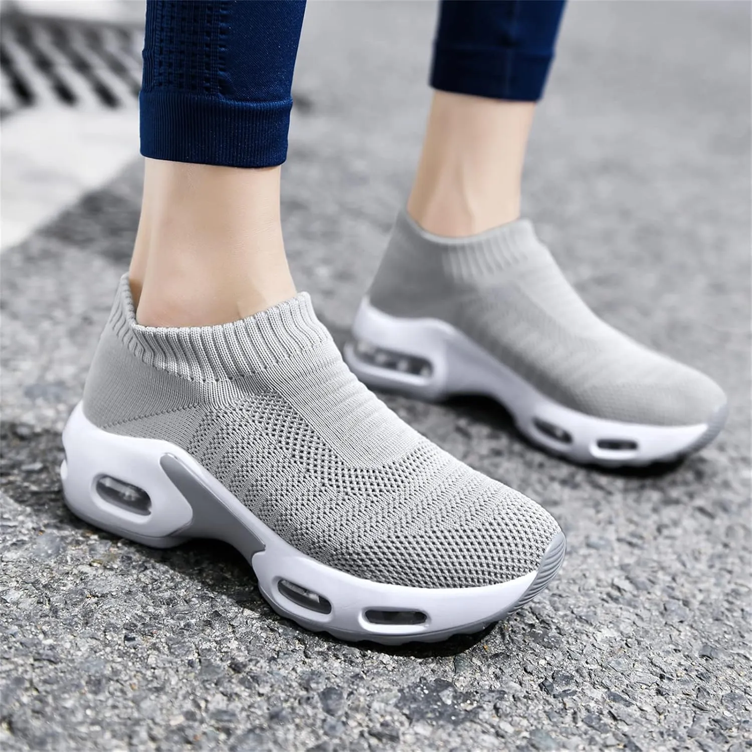 Women's Walking Shoes Cover Wearing Socks Sports Shoes mesh Breathable Casual Sports Shoes Running Shoes Nursing Work Shoes