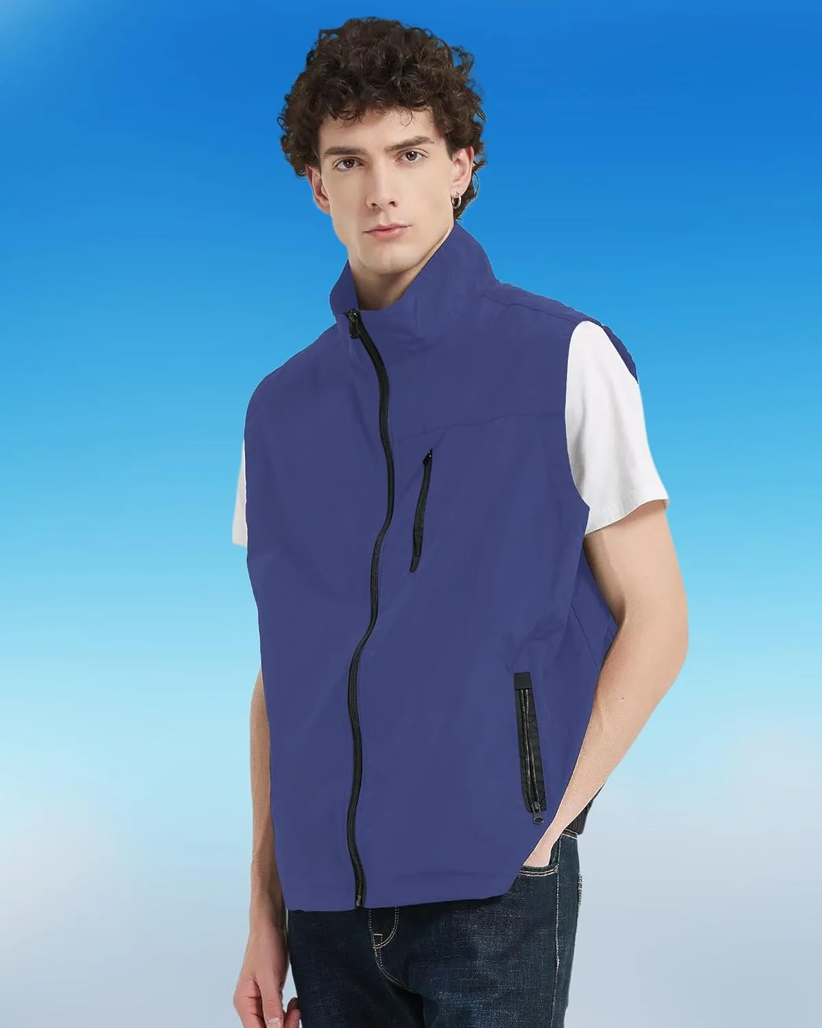 Work Cooling Vest for Men and Women, with 24 Ice Bags Cool Lightweight Fishing Vest, 6 Cooling Zones