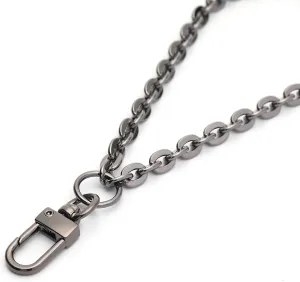 Wrist Strap Wrist Chain Curb (7mm) Oval Wristlet Chain for Handbag Chain Accessories - [Gunmetal]
