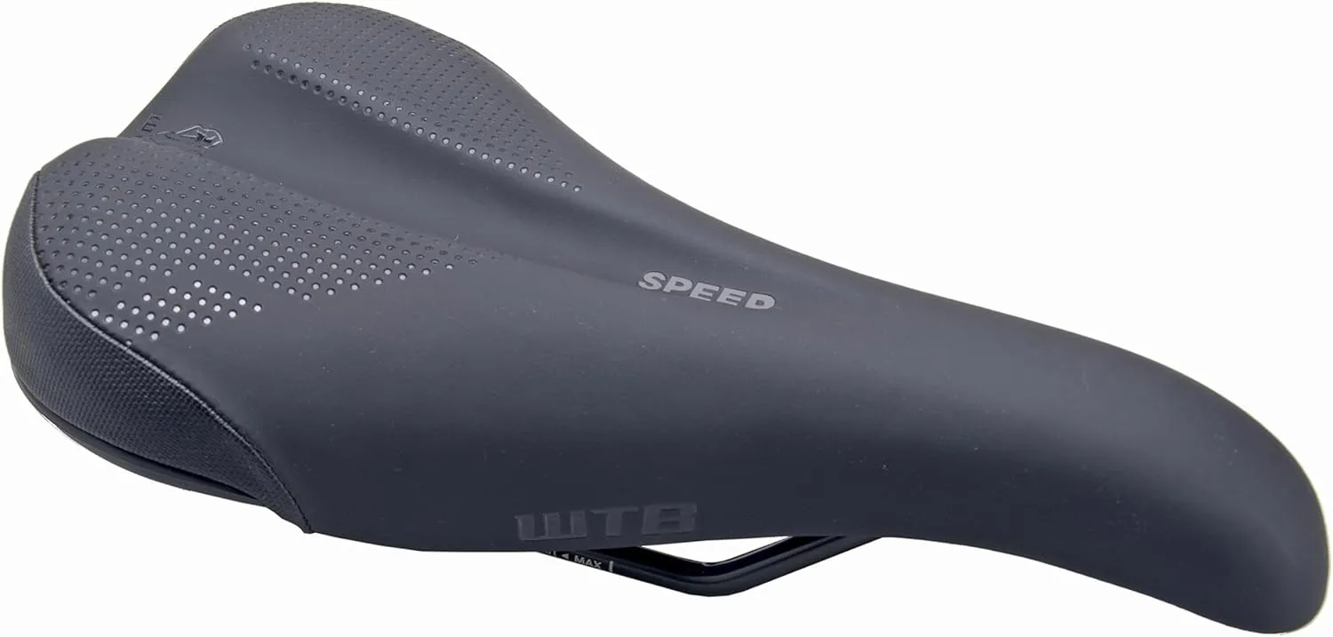 WTB Speed Comfort Bike Saddle, Shock Absorbing Saddle, Dual Compound Soft Shell Base, Thick Padding, Flex-Tuned Shell, Microfiber Cover, & ABR Corners, Available in Steel or Cromoly