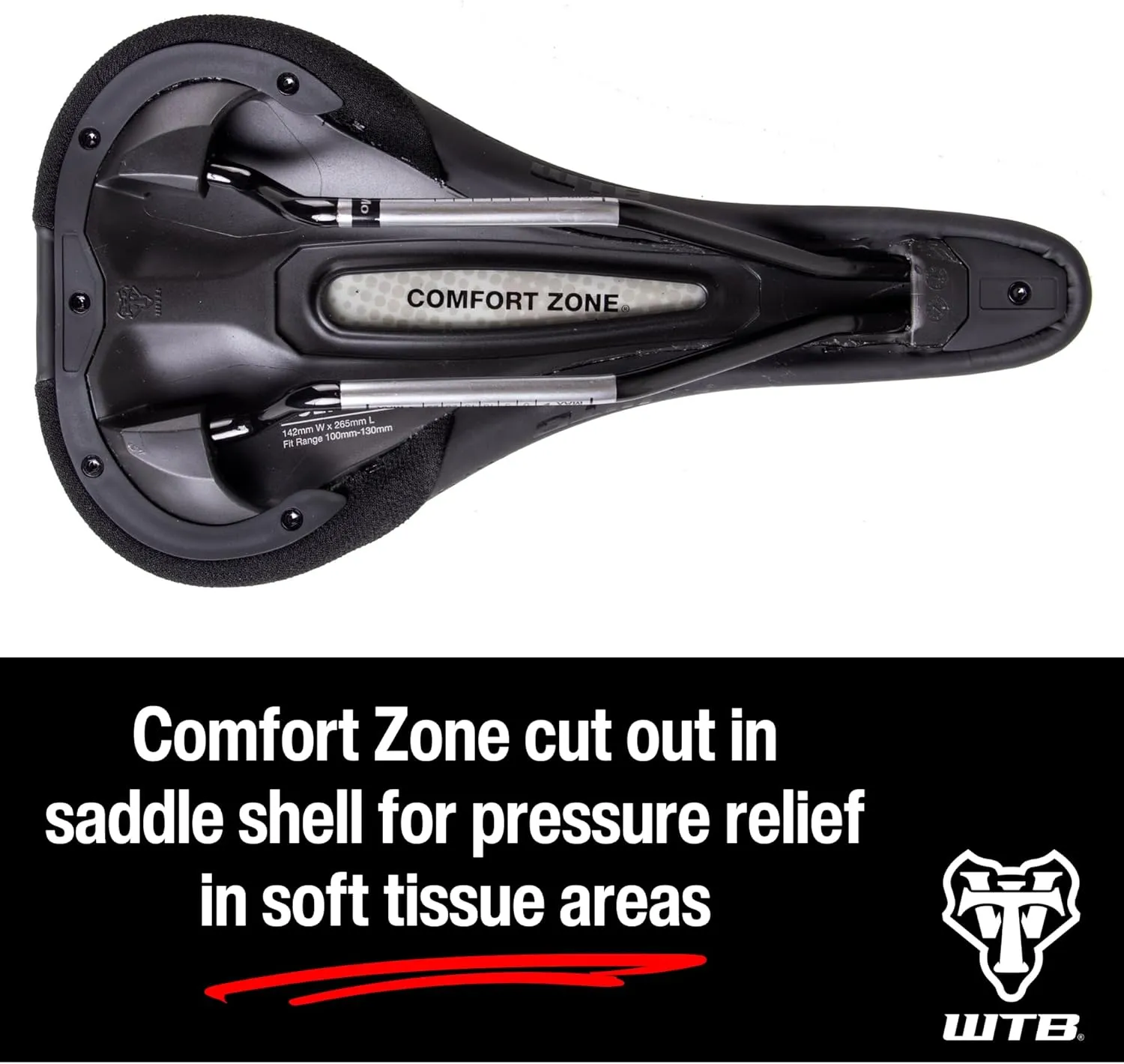 WTB Volt Bike Saddle - Comfortable Medium Thickness Padding, Contoured Shape with a Flex-Tuned Shell - Lightweight MTB Saddle for Optimal Support & Performance