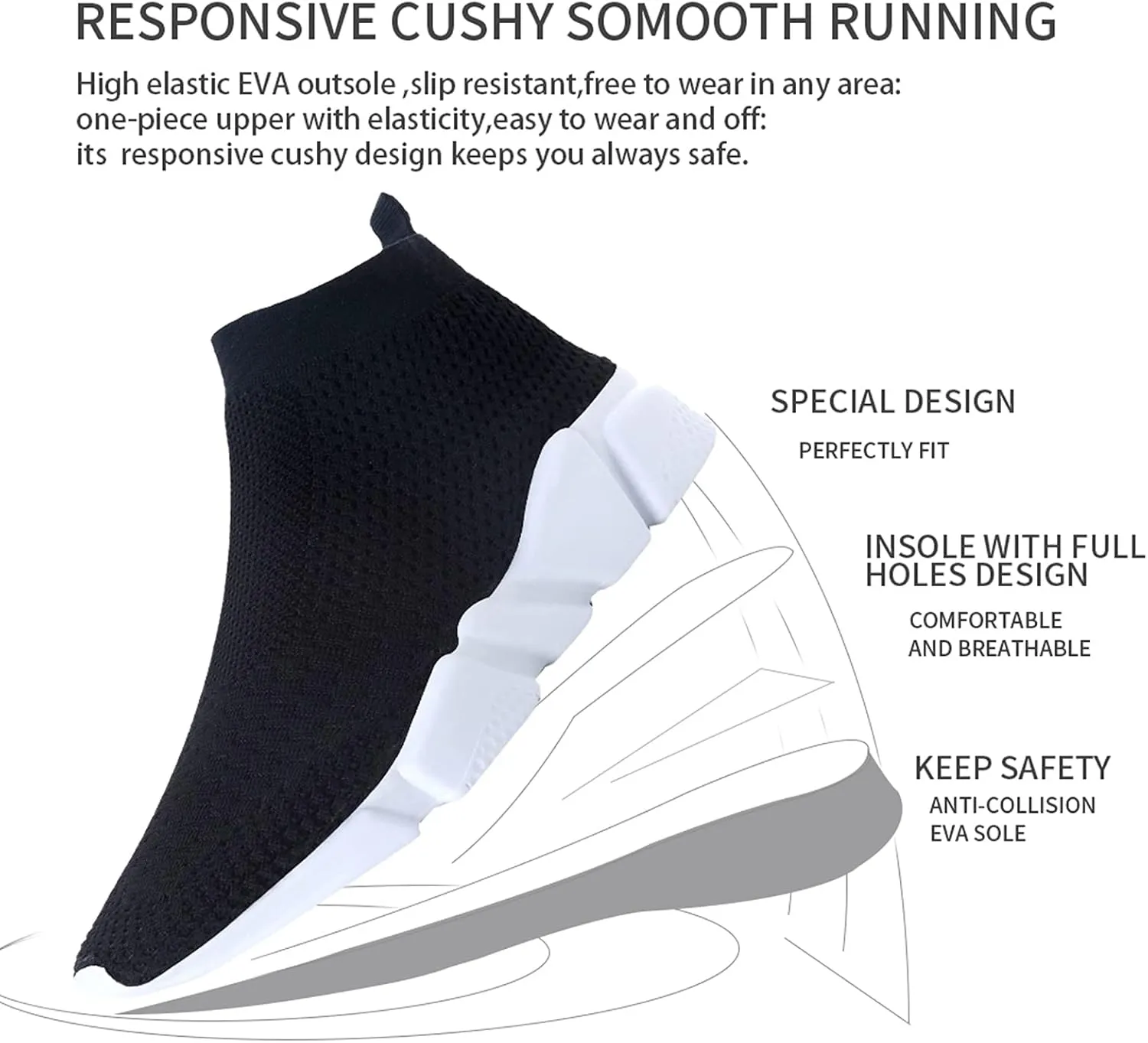 WXQ Men's Running Shoes Comfortable Lightweight Breathable Walking Shoes Mesh Workout Casual Sports Shoes