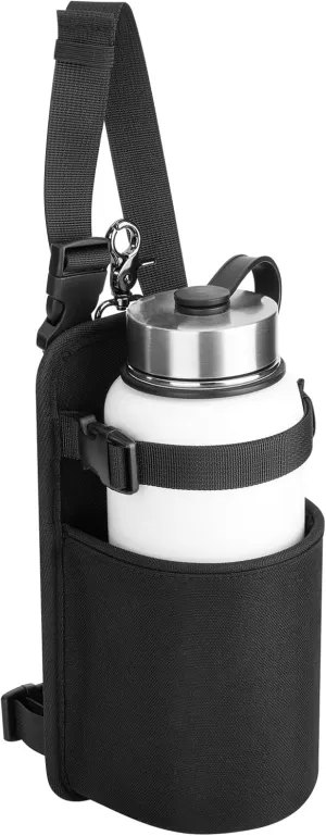 Xxerciz Water Bottle Holder for Horse Saddle, Nylon Water Bottle Carrier Bag with Metal Clip and Handle Strap for English Western Saddles