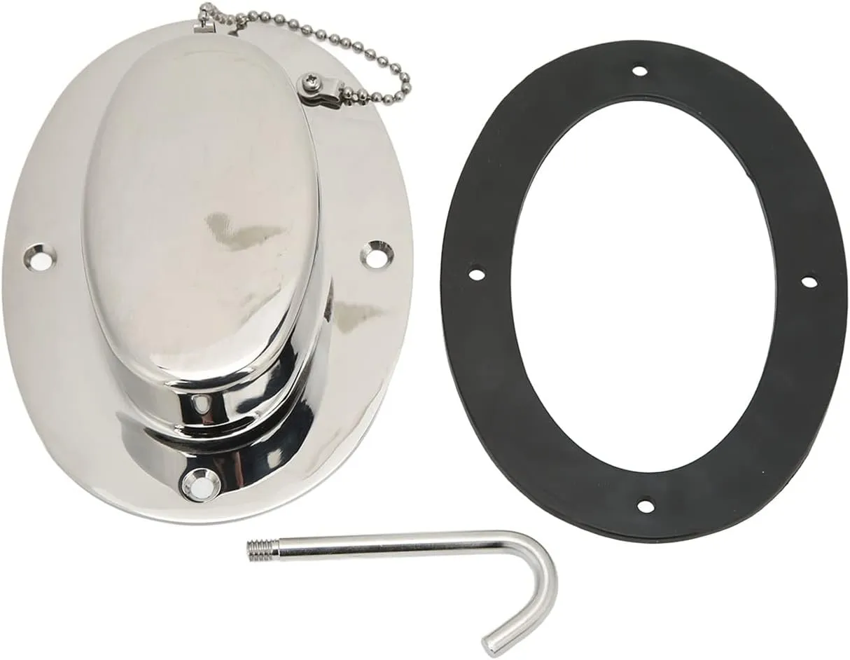 Yctze Rope Deck Pipe 304 Stainless Steel Chain Deck Pipe with Rubber Gasket 6.32x4.47in Base 4.3x2.31in Hole Marine Yacht Accessories