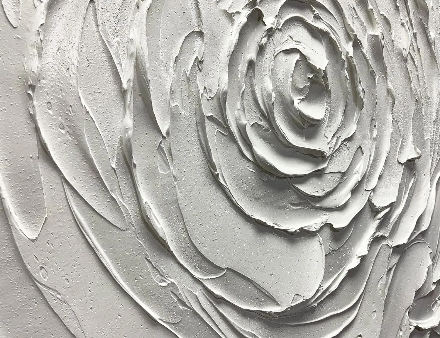 Yika Art Canvas Paintings, Wall Art Thick Texture Modern Gorgeous Abstract Hand Painted Abstract Oil Painting on Canvas Modern Wall Art Decor White Flower 24x36 inches