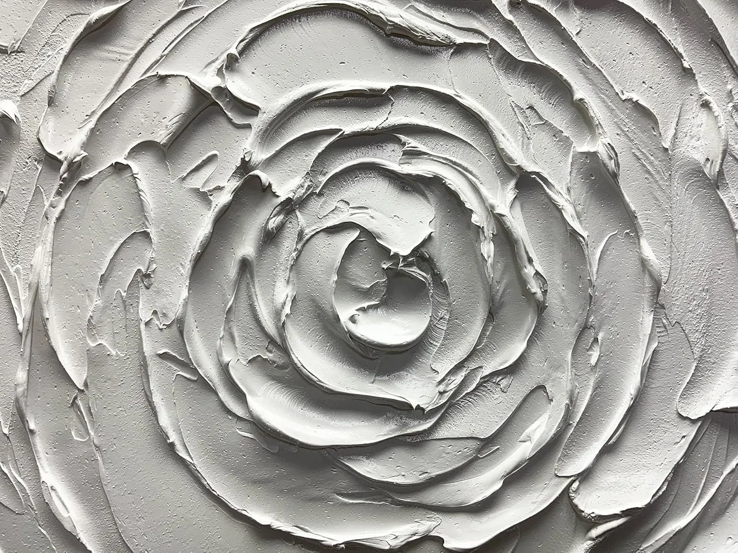 Yika Art Canvas Paintings, Wall Art Thick Texture Modern Gorgeous Abstract Hand Painted Abstract Oil Painting on Canvas Modern Wall Art Decor White Flower 24x36 inches
