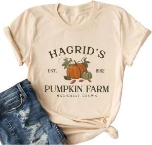 Ykomow Halloween Shirts for Women Thanksgiving Pumpkin Patch Shirts Cute Fall Graphic Tees