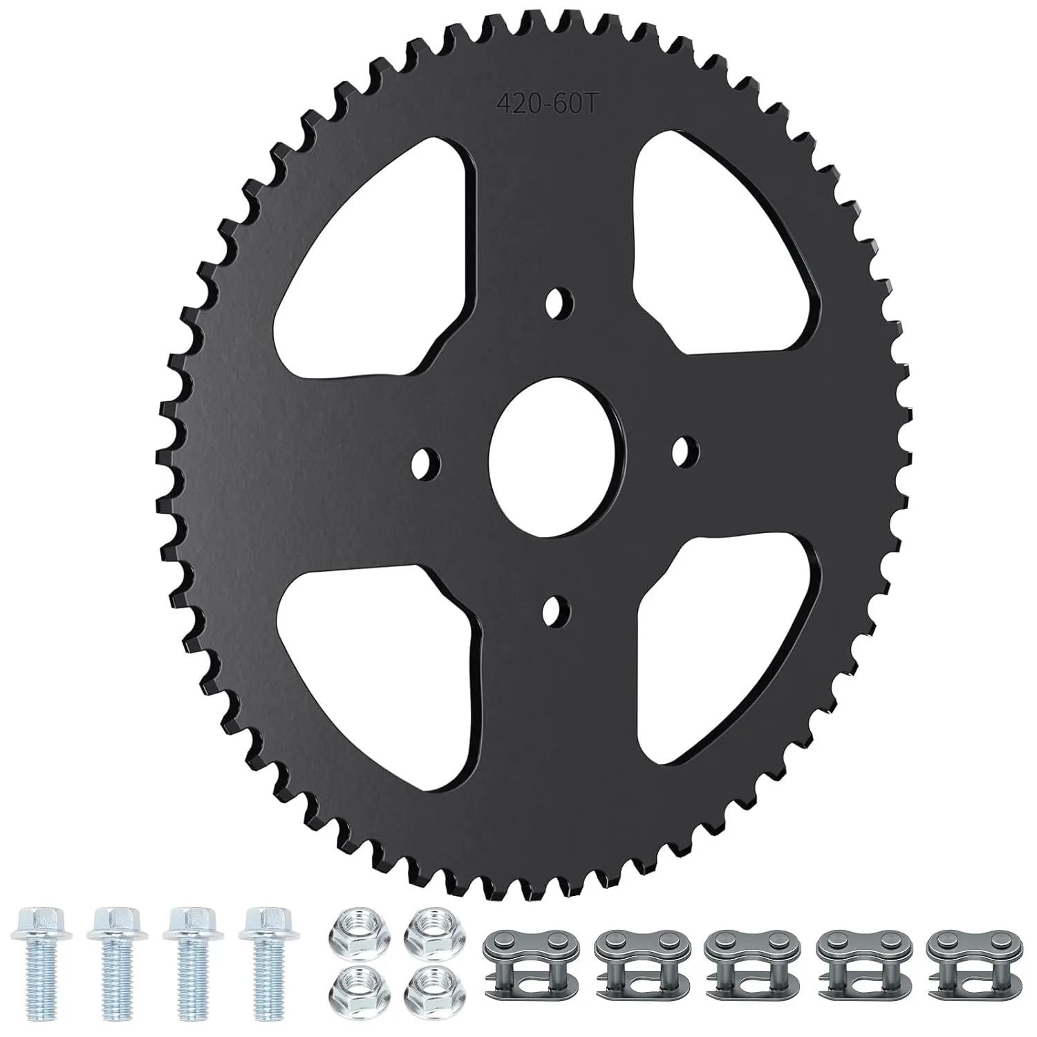 YOXUFA 60 Tooth Sprocket 40/41/420 Chain 40mm Bore Replacement for Coleman Mini Bike BT200X CT200U CT200U-EX Baja Warrior MB200 TrailMaster Massimo Predator 212cc 196cc 6.5hp Powersports Go Kart Parts