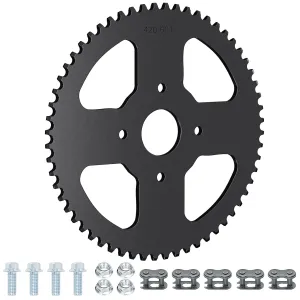 YOXUFA 60 Tooth Sprocket 40/41/420 Chain 40mm Bore Replacement for Coleman Mini Bike BT200X CT200U CT200U-EX Baja Warrior MB200 TrailMaster Massimo Predator 212cc 196cc 6.5hp Powersports Go Kart Parts