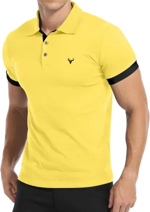 YTD Men’s Classic Polo Shirt Short Sleeve Shirts Lightweight Slim Fit Casual Tops