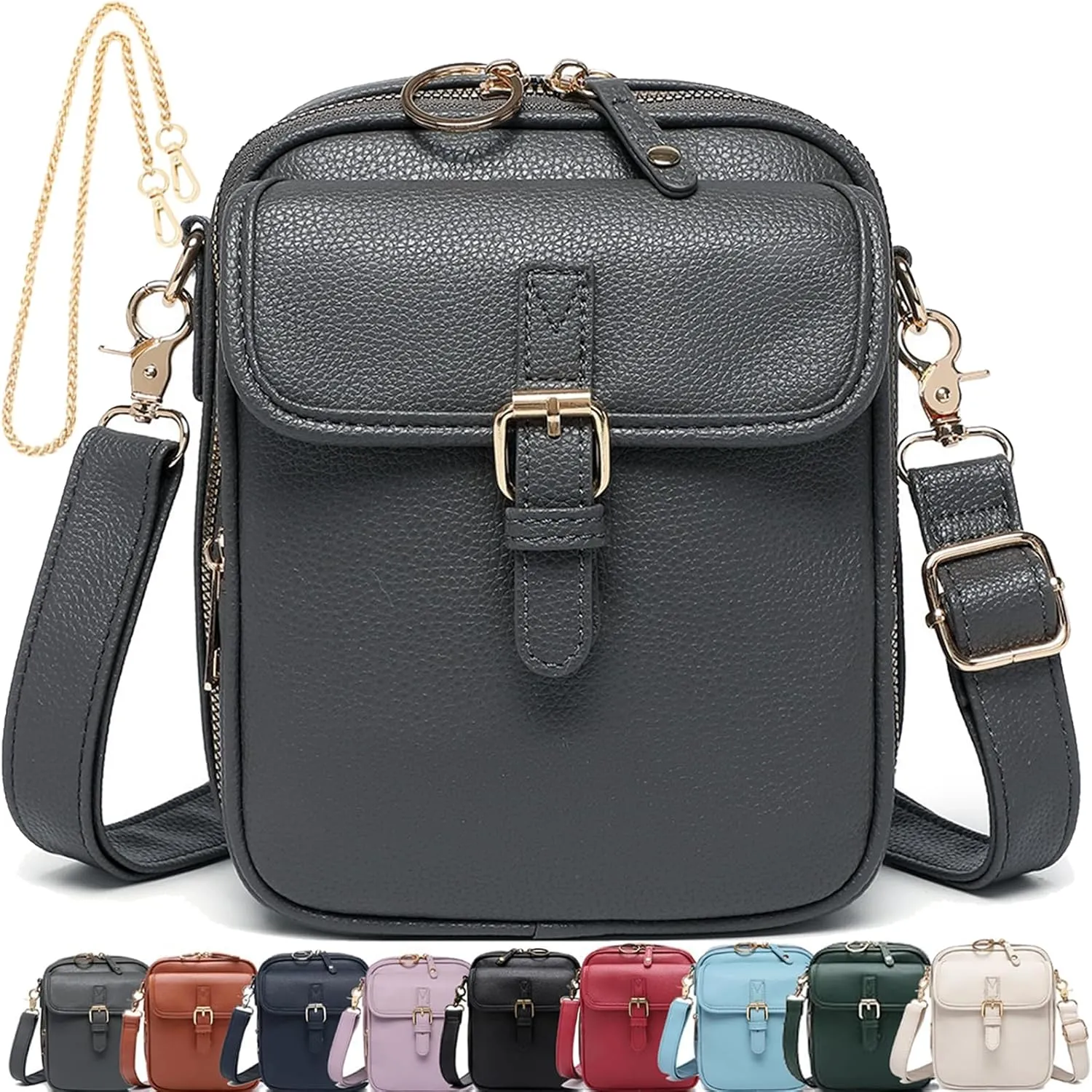 Zealburst Crossbody Leather Bag, Collaboraten1 Crossbody Leather Bag, Urvashi Anti Theft Shoulder Bags Built In Wallet