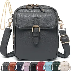 Zealburst Crossbody Leather Bag, Collaboraten1 Crossbody Leather Bag, Urvashi Anti Theft Shoulder Bags Built In Wallet