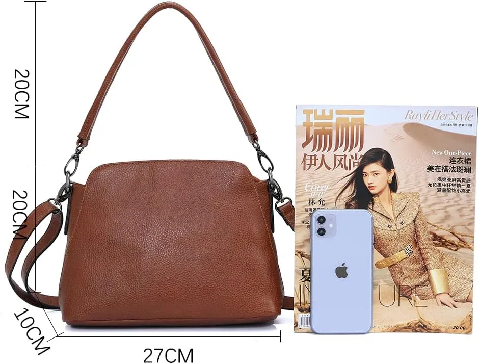 zency Genuine Leather Bags For Women Vintage Simple Small Handbag Casual Female Shoulder Crossbody Tote Bag Winter