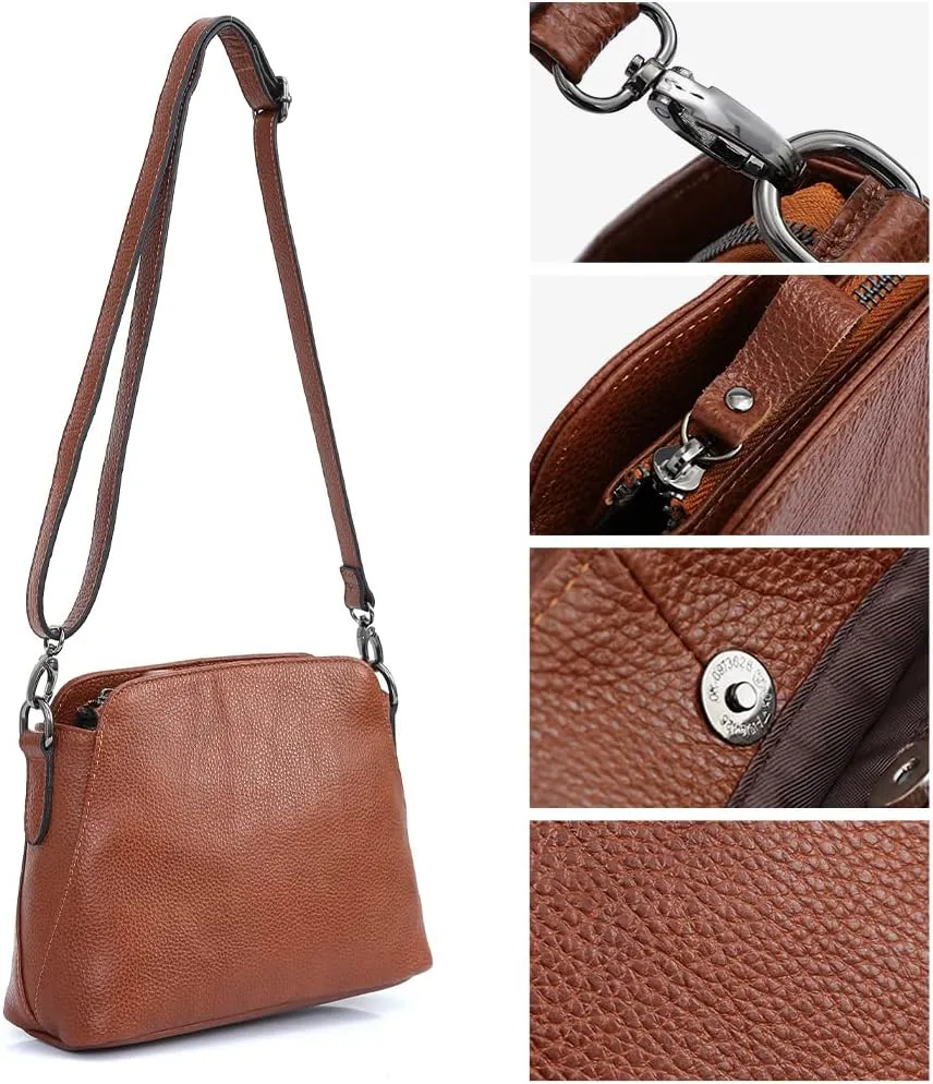 zency Genuine Leather Bags For Women Vintage Simple Small Handbag Casual Female Shoulder Crossbody Tote Bag Winter