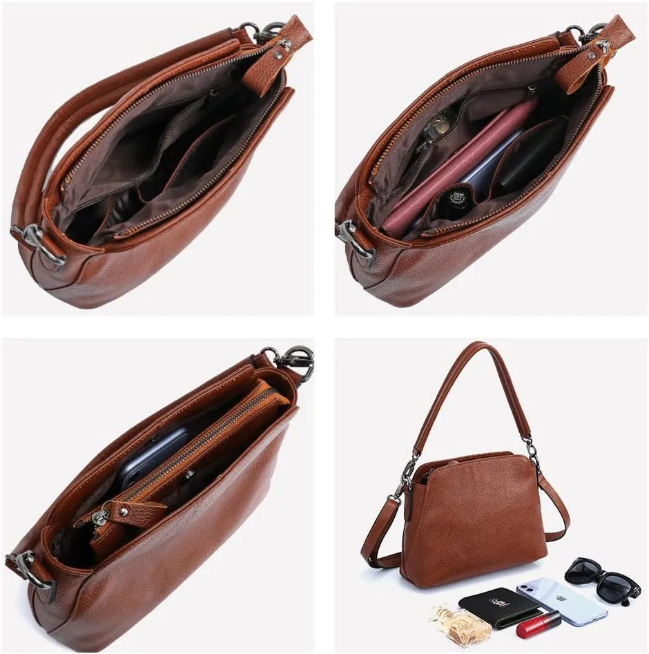 zency Genuine Leather Bags For Women Vintage Simple Small Handbag Casual Female Shoulder Crossbody Tote Bag Winter