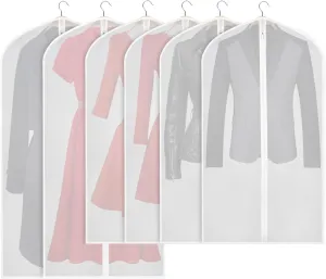 Zilink Hanging Garment Bag Lightweight Suit Bags Dust-Proof (Set of 6) with Study Full Zipper for Closet Storage and Travel [Upgraded Version]