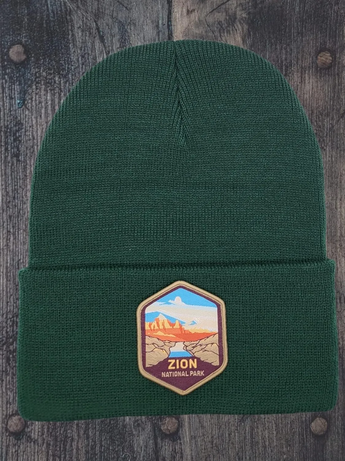 Zion National Park Beanie with Woven Patch