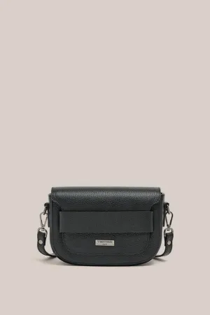 Zoe Black Crossbody Saddle Bag